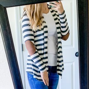 3/$15 Striped Elbow Patch Cardigan